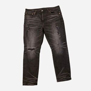 American Eagle Outfitters Men's Black Distressed Jeans